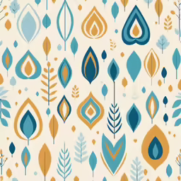 a colorful wallpaper pattern, with an assortment of leaves