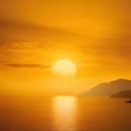 a beautiful view of the sun rising over a small body of water
