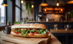 a sandwich that is sitting on a cutting board