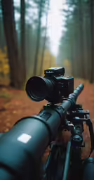 a camera that is on top of a rifle