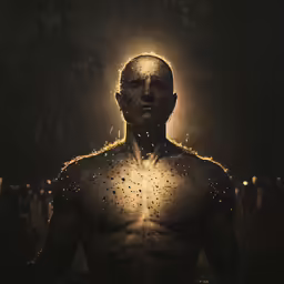there is a man with some things on his face