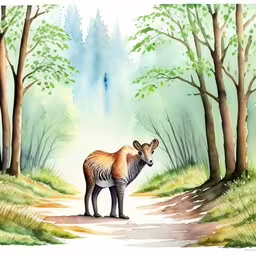 there is a zebra standing on the road,a painting of a zebra is shown in the middle of a forest