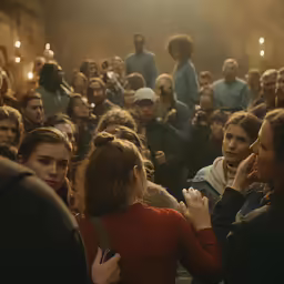 the people are standing in front of the photographer