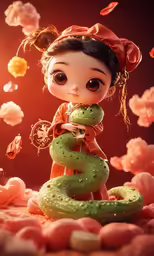 a cartoon character that is next to a giant donut