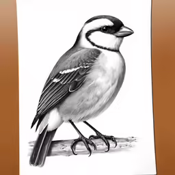 a bird sitting on top of a piece of paper
