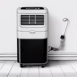 a small portable air conditioner and wall