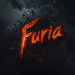 the title for furia written in orange liquid