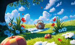 an illustration of the picnic scene in the open