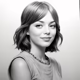 a woman poses for a picture in a black and white photo
