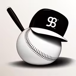 the black baseball is laying next to the bat