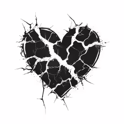 a cracked heart that is surrounded by cracks