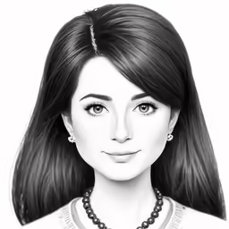 an animated woman with long black hair