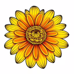 a yellow flower on a white background,a yellow flower with leaves and petals