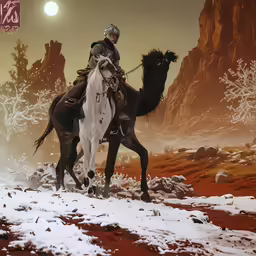 a rider on a horse is walking on the ground