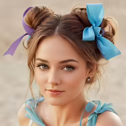a beautiful young woman wearing a blue halter top