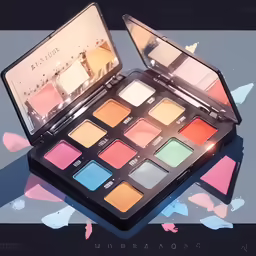 a colorful makeup palette sitting on top of a table