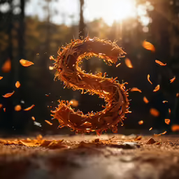 the letter e is made out of twigs