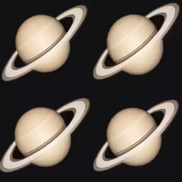 four saturn model images taken with the astronomical camera