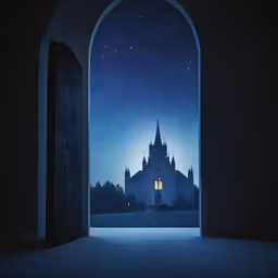 an open window that has the dark night outside