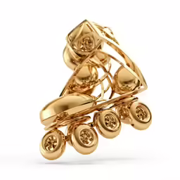 the gold cufflinks with two circles on them