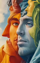 a man looking at the sun in his face