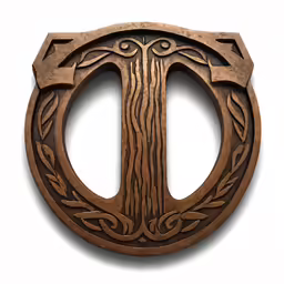 a carved wooden cutout depicting the letter i