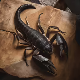 scorpion on the ground resting next to other scorpions