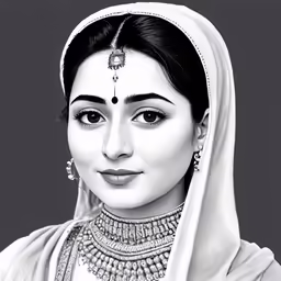 a black and white drawing of a woman