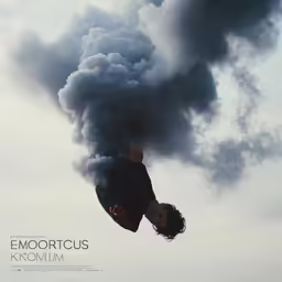 a man on his surfboard floating into smoke