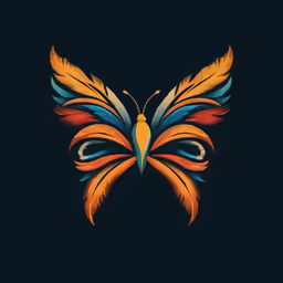 colorful and intricate butterfly on black