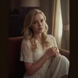 the young woman is posing for the camera in her pajamas