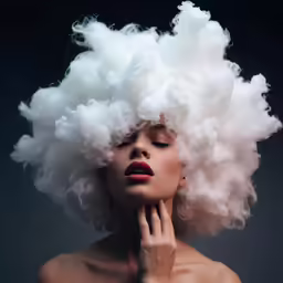 a girl with white hair is posing for a photo