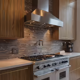 a stove and some counter in a kitchen