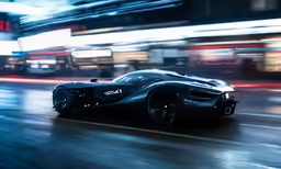 an image of a car moving fast down the street