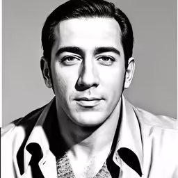 a black and white photo of a man wearing a coat