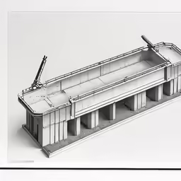 the plans for a bridge are drawn on white paper