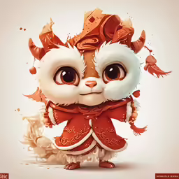 a digital painting of a little kitty doll