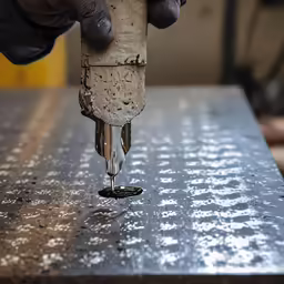 a person operating a small drill on a piece of wood
