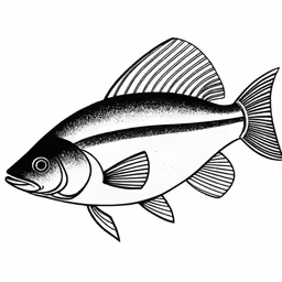 a fish in the water drawing