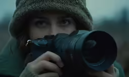 the woman is taking a photo with a camera