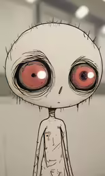 a cartoon image of an evil looking alien