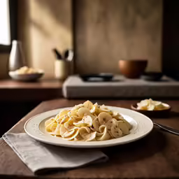 a white plate topped with lots of pasta