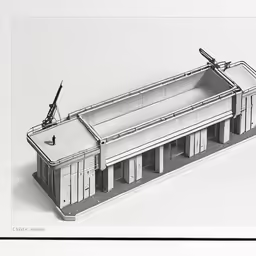 a drawing of an old train station