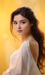 a beautiful girl in a dress poses for a photo