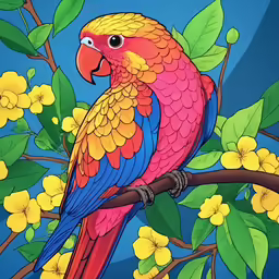 a colorful bird perched on top of a branch
