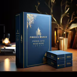 two boxes sitting next to each other on a desk,three boxes, each with different types of drinks on them