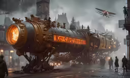 the steam engine is being prepared for launch