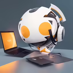 an image of a helmet on top of a laptop