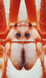 a close up of the back and front of a spider