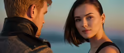 a close up of a person and an object